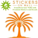 Tall Palm Feature Wall Sticker Orange | Stickers on Wall