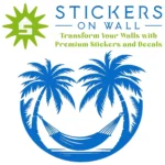 Tropical Hammock Palm Wall Sticker Azure Blue | Stickers on Wall