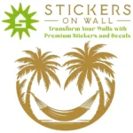 Tropical Hammock Palm Wall Sticker Gold | Stickers on Wall