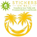 Tropical Hammock Palm Wall Sticker Golden Yellow | Stickers on Wall
