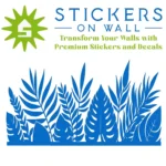 Tropical Jungle Headboard Wall Sticker Azure Blue | Stickers on Wall