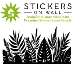 Tropical Jungle Headboard Wall Sticker Black | Stickers on Wall