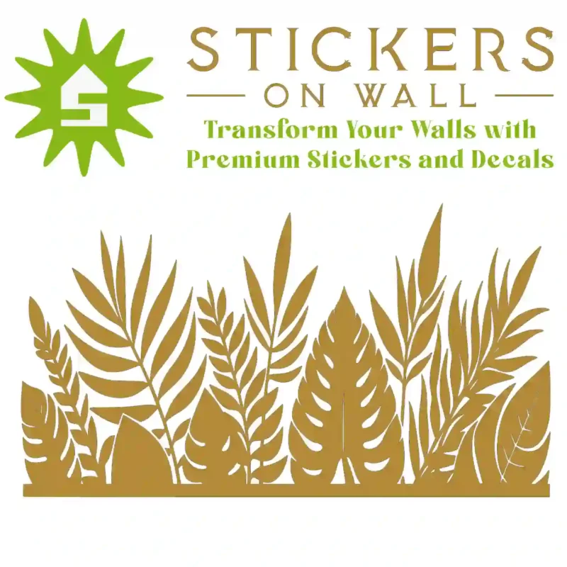 Tropical Jungle Headboard Wall Sticker Gold | Stickers on Wall