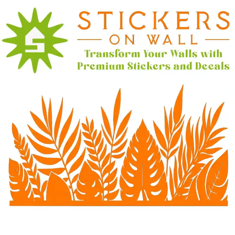 Tropical Jungle Headboard Wall Sticker Orange | Stickers on Wall