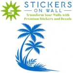 Tropical Palm Corner Wall Sticker Azure Blue | Stickers on Wall