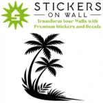 Tropical Palm Corner Wall Sticker Black | Stickers on Wall