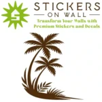 Tropical Palm Corner Wall Sticker Brown | Stickers on Wall