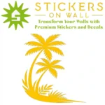 Tropical Palm Corner Wall Sticker Golden Yellow | Stickers on Wall