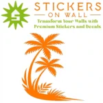 Tropical Palm Corner Wall Sticker Orange | Stickers on Wall
