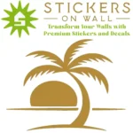 Tropical Palm Sunset Wall Sticker Gold | Stickers on Wall