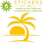 Tropical Palm Sunset Wall Sticker Golden Yellow | Stickers on Wall