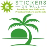 Tropical Palm Sunset Wall Sticker Mid Green | Stickers on Wall