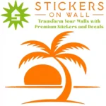 Tropical Palm Sunset Wall Sticker Orange | Stickers on Wall